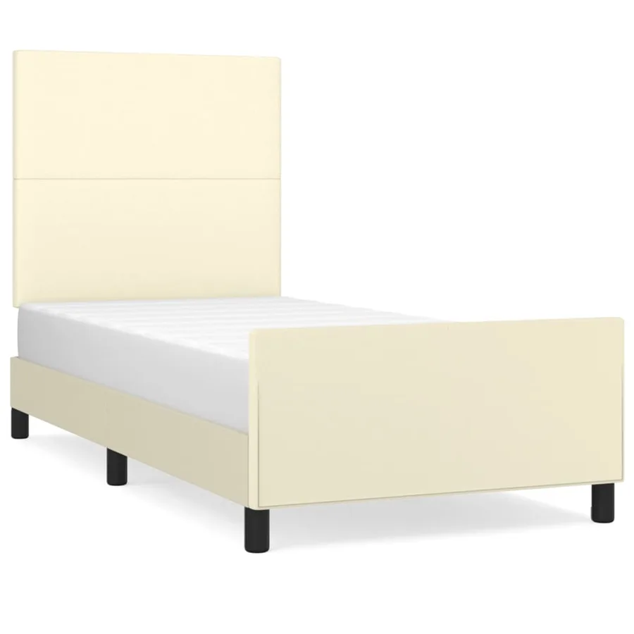 Cadre de lit sans matelas crème 90x200 cm similicuir - 2