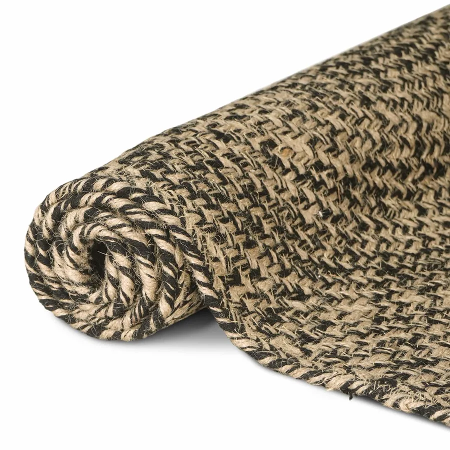 Tapis de surface Naturel et noir 60 x 200 cm Jute - 2