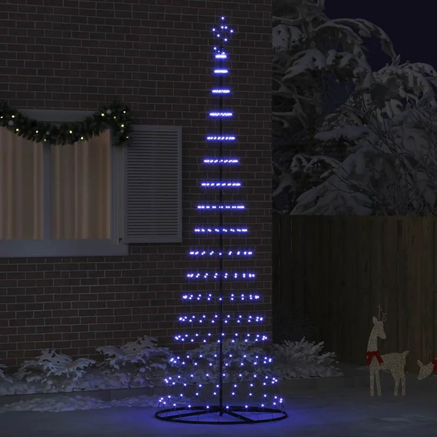 Arbre de Noël LED avec 355 LED avec support Bleu 302,5 cm Métal