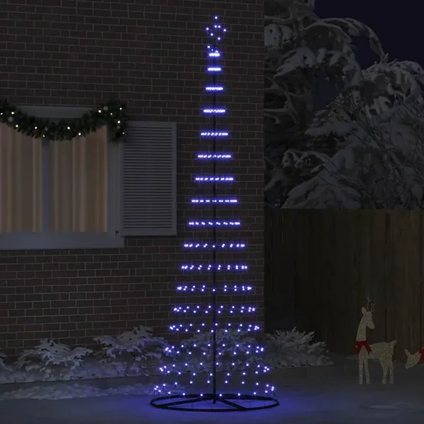 Arbre de Noël LED avec 355 LED avec support Bleu 302,5 cm Métal