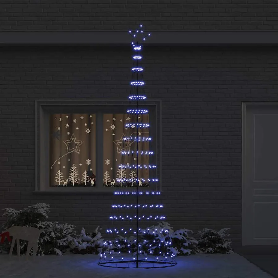 Arbre de Noël LED avec 355 LED avec support Bleu 302,5 cm Métal - 3