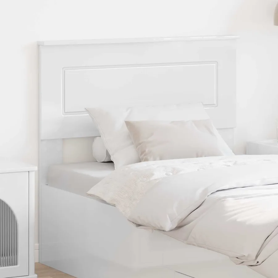 Tête de lit Blanc Brillant Bois d'ingénierie