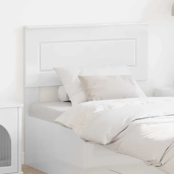 Tête de lit Blanc Brillant Bois d'ingénierie