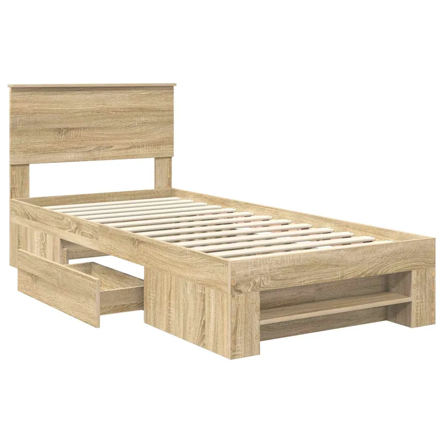 Cadre de lit Chêne Sonoma 80 x 200 cm Bois d'ingénierie - 5