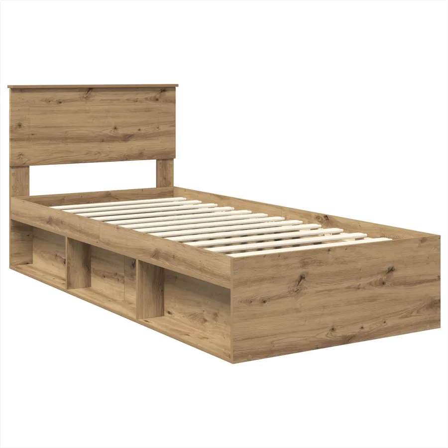 Cadre de lit Chêne artisan 75 x 190 cm Bois d'ingénierie - 4