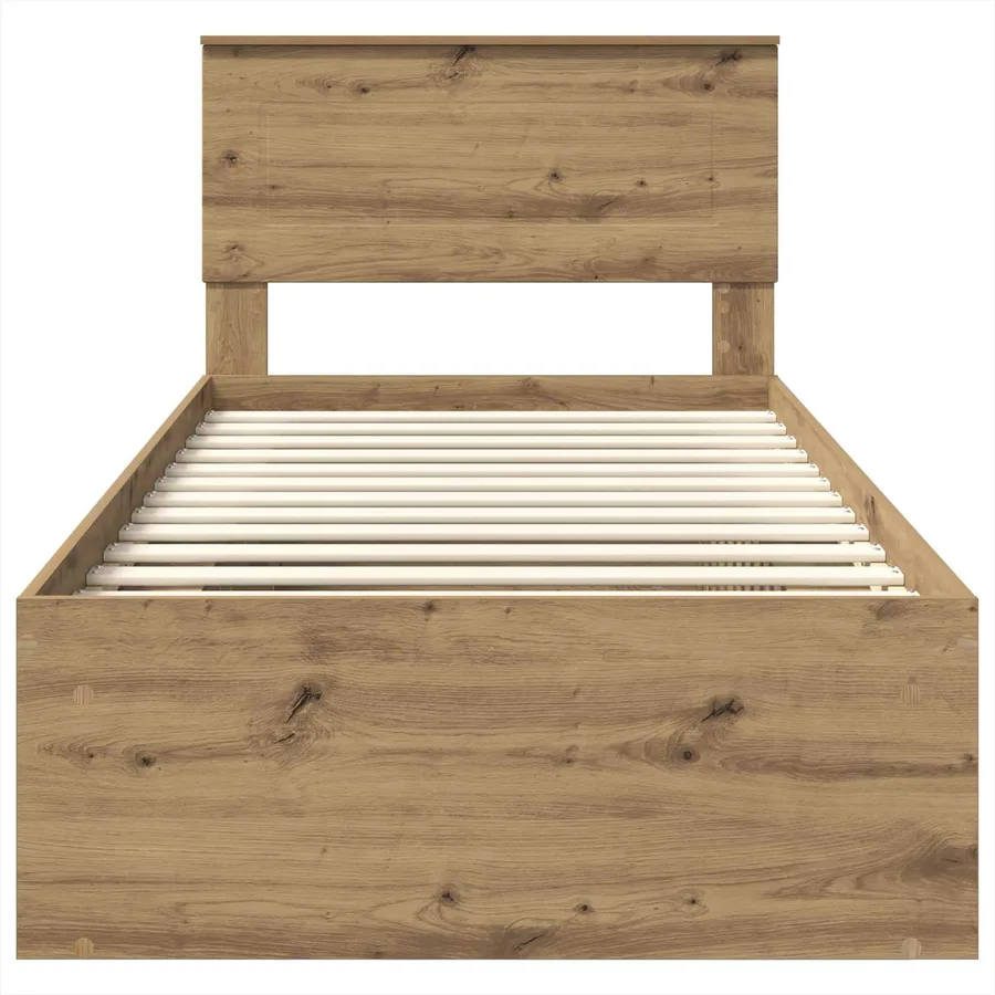 Cadre de lit Chêne artisan 75 x 190 cm Bois d'ingénierie - 7