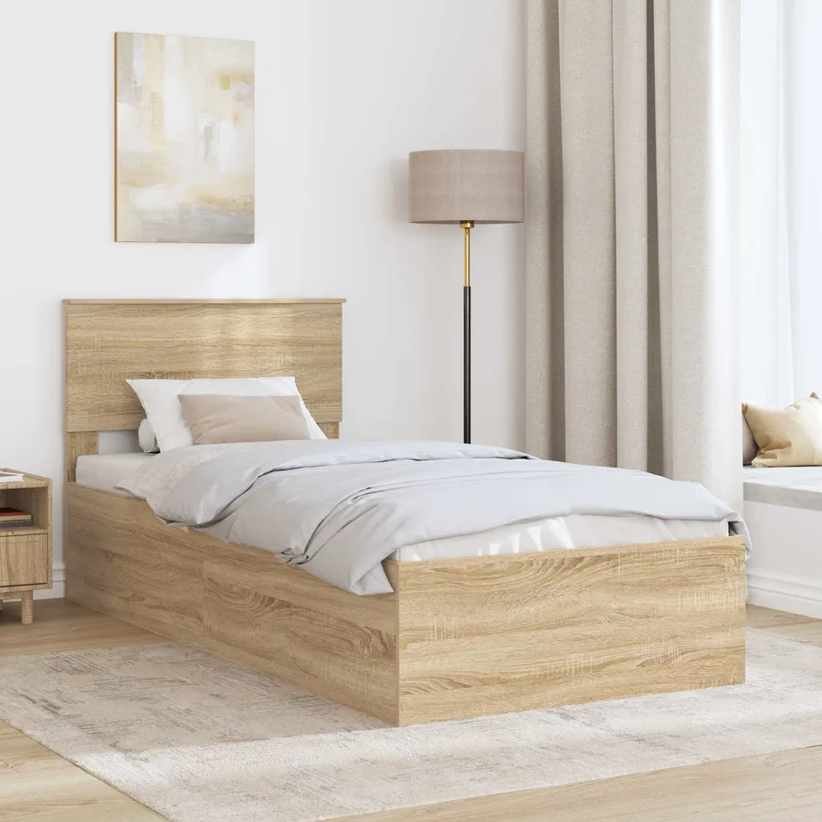 Cadre de lit Chêne Sonoma 75 x 190 cm Bois d'ingénierie - 3