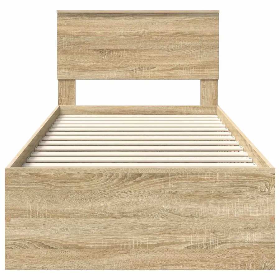 Cadre de lit Chêne Sonoma 75 x 190 cm Bois d'ingénierie - 7