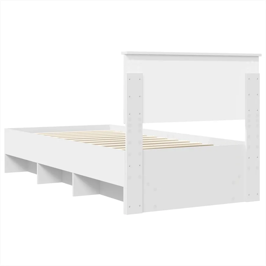 Cadre de lit Blanc 80 x 200 cm Bois d'ingénierie - 9