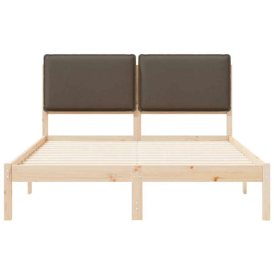 Cadre de lit avec tête de lit rembourrée Taupe 140 x 200 cm - 5