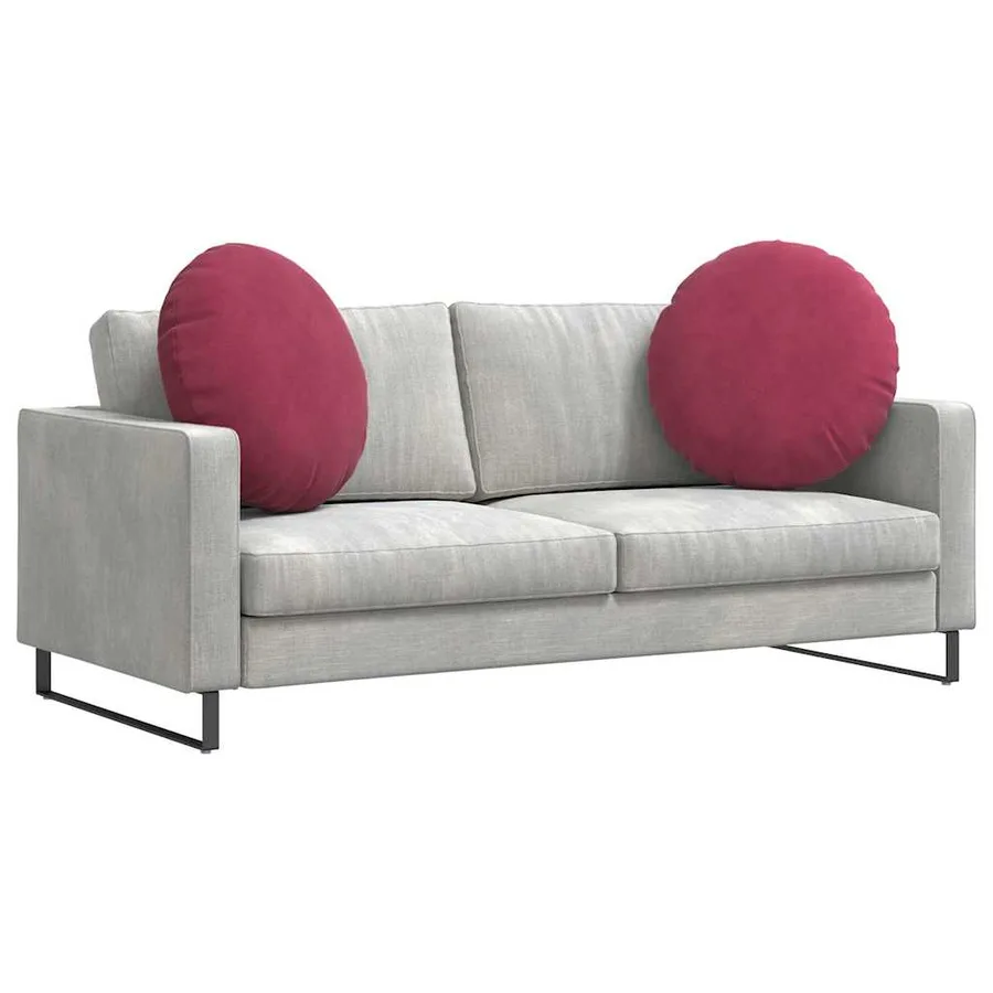 Coussins de siège 2 pcs Bordeaux Ø 80 x 29 cm Velours - 3