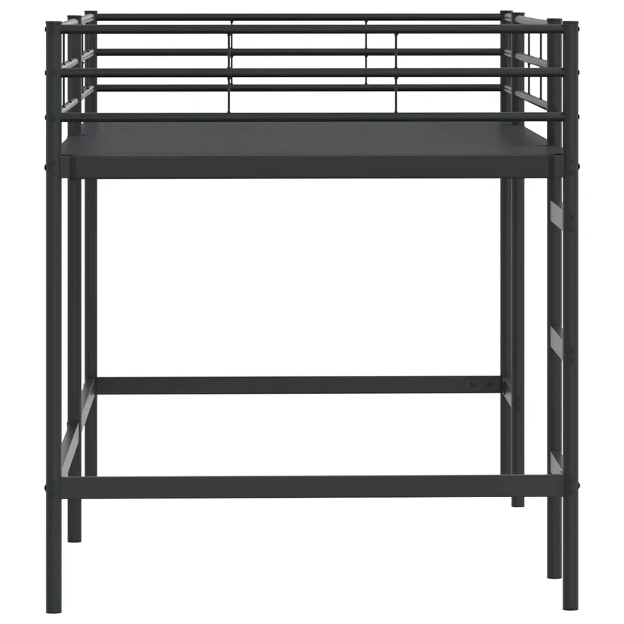 Lit mezzanine pour enfants Uni Noir 100 x 200 cm Acier - 6