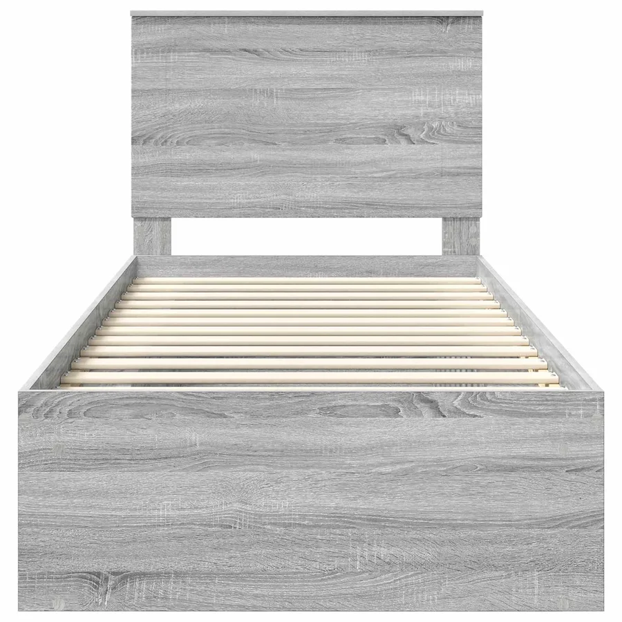 Cadre de lit Gris Sonoma 75 x 190 cm Bois de pin massif - 7