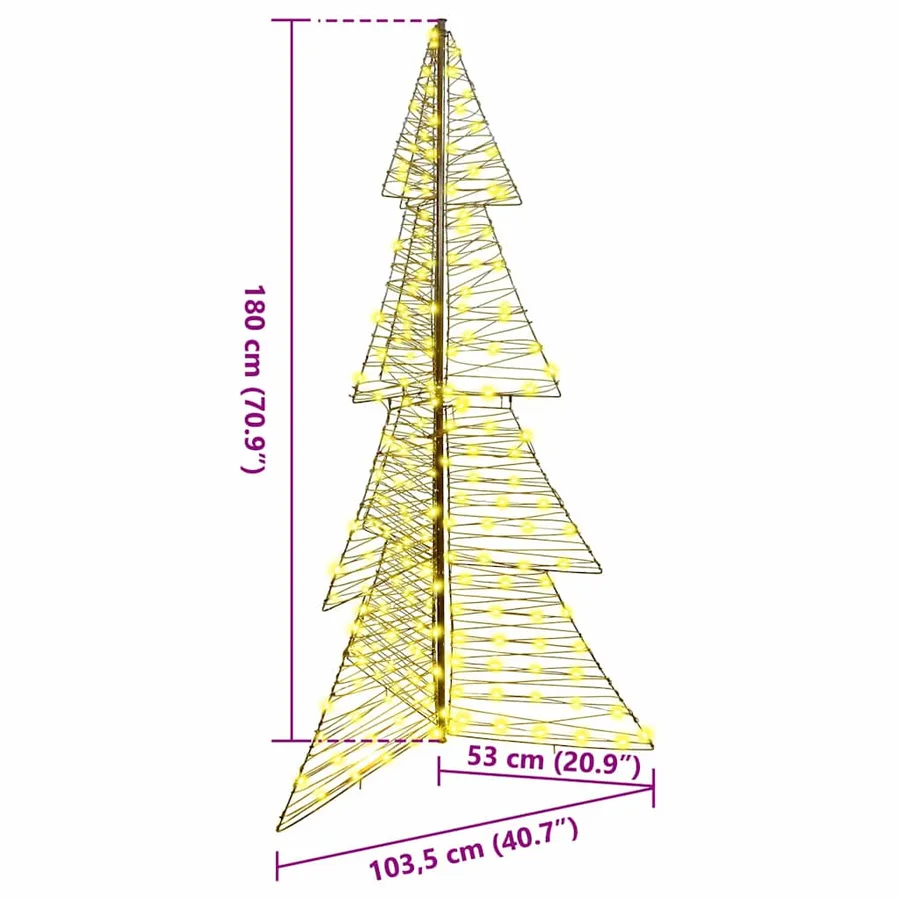 Sapin de Noël avec 240 LED Blanc chaud 180 cm Rotin - 8