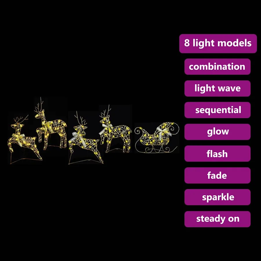 Rennes LED avec 40 LED 5 pcs Doré PET - 9