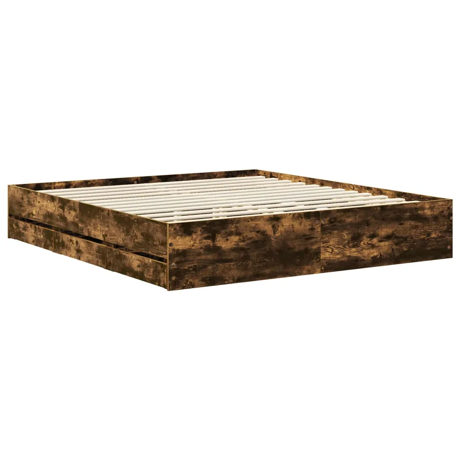 Cadre de lit Chêne fumé 180 x 200 cm Bois Ingénierie - 6