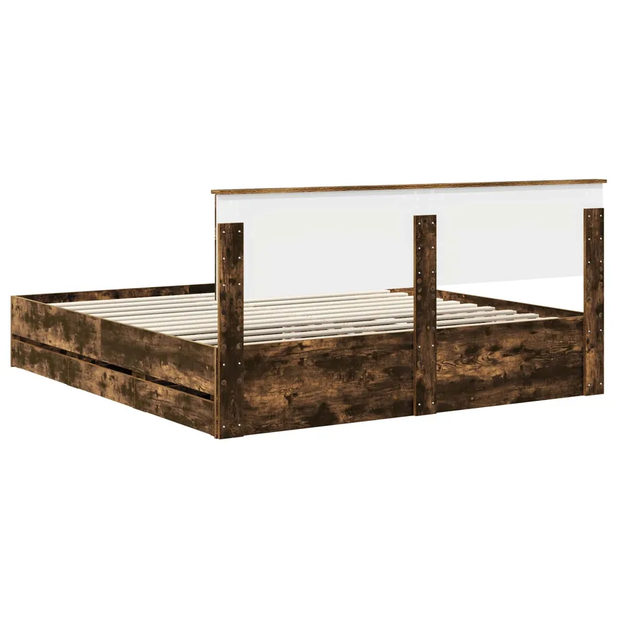 Cadre de lit Chêne fumé 180 x 200 cm Bois Ingénierie - 8