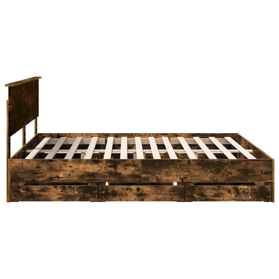 Cadre de lit Chêne fumé 180 x 200 cm Bois Ingénierie - 9