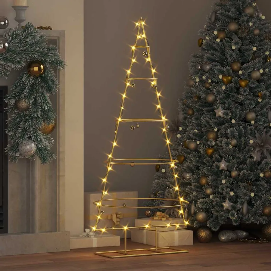 Arbre de Noël en métal Doré 125 cm Acier peint par poudre - 4