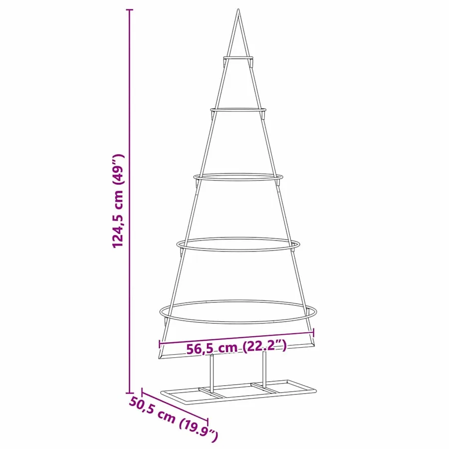 Arbre de Noël en métal Doré 125 cm Acier peint par poudre - 9