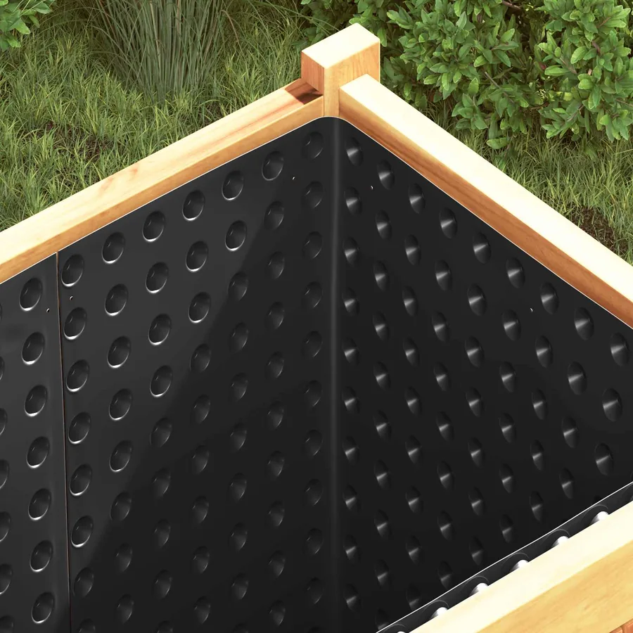 Feuille de drainage nervurée 2 pcs Noir 0,5 x 20 m HDPE