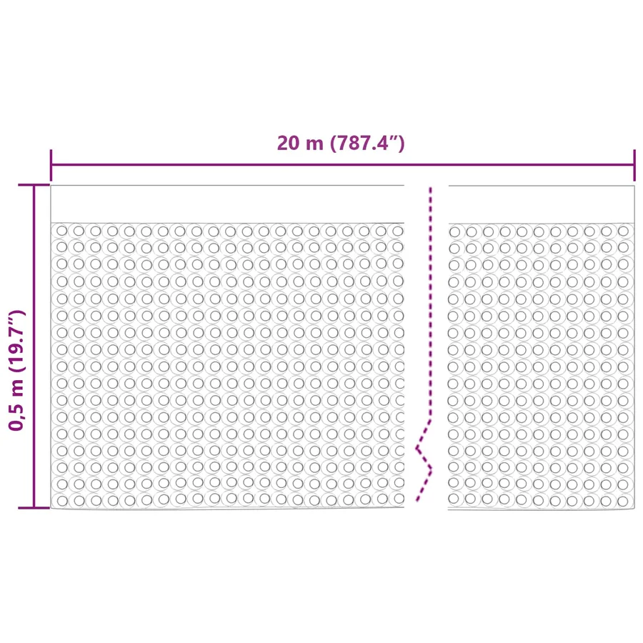 Feuille de drainage nervurée 2 pcs Noir 0,5 x 20 m HDPE - 11