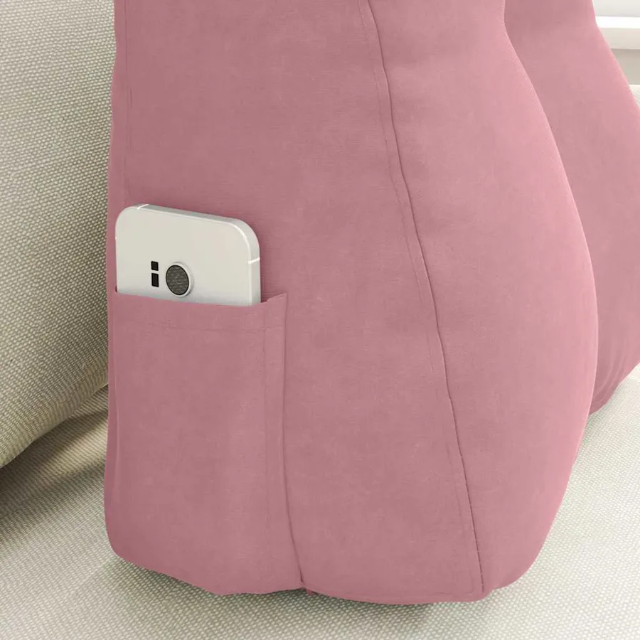 Coussin de Dos Rose 45 x 24 x 50 cm Velours - 5