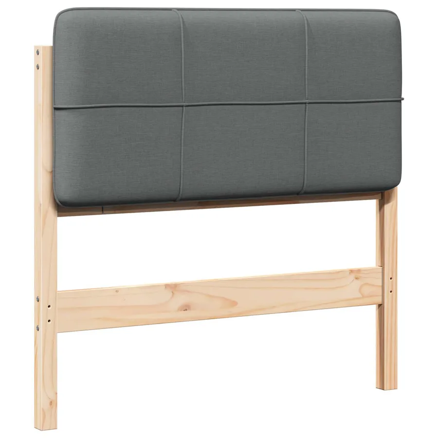 Tête de lit capitonnée Marron et gris clair 75 cm Pin massif - 2