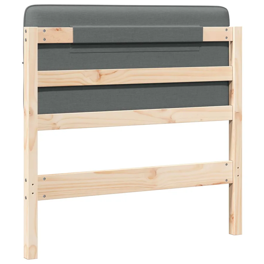 Tête de lit capitonnée Marron et gris clair 75 cm Pin massif - 6