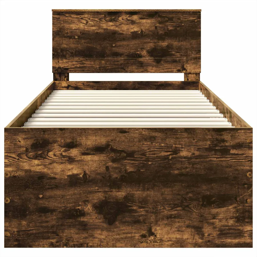 Cadre de lit Chêne fumé 75 x 190 cm Bois d'ingénierie - 7