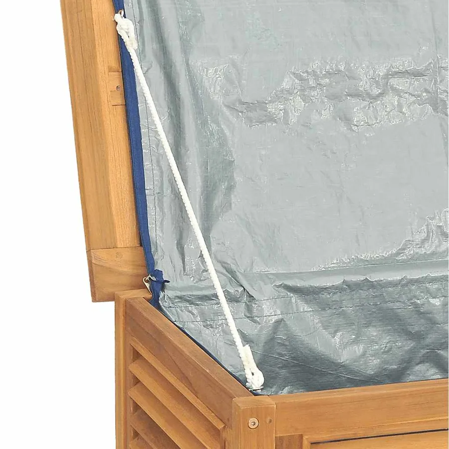 Boîte de rangement jardin et sac 175x50x55 cm bois massif teck - 8