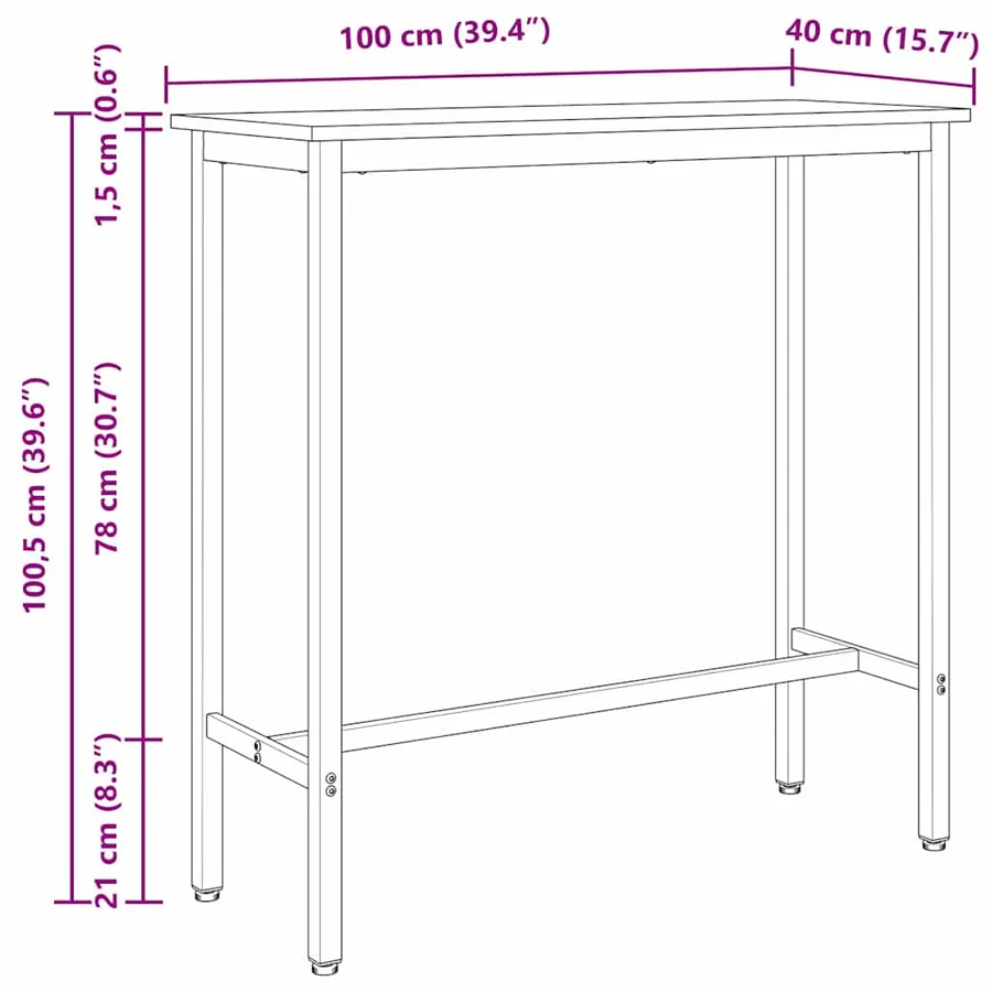 table Gris Sonoma 100 x 40 x 100,5 cm - 11