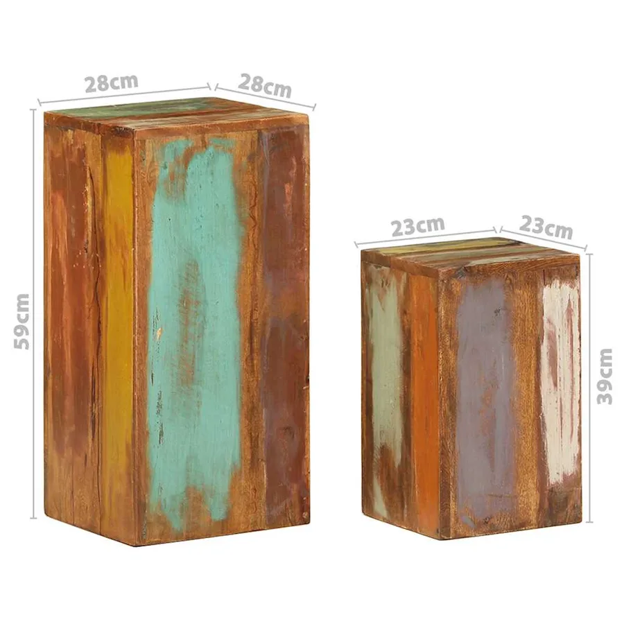 Supports pour plantes 2 pcs bois de récupération massif - 10