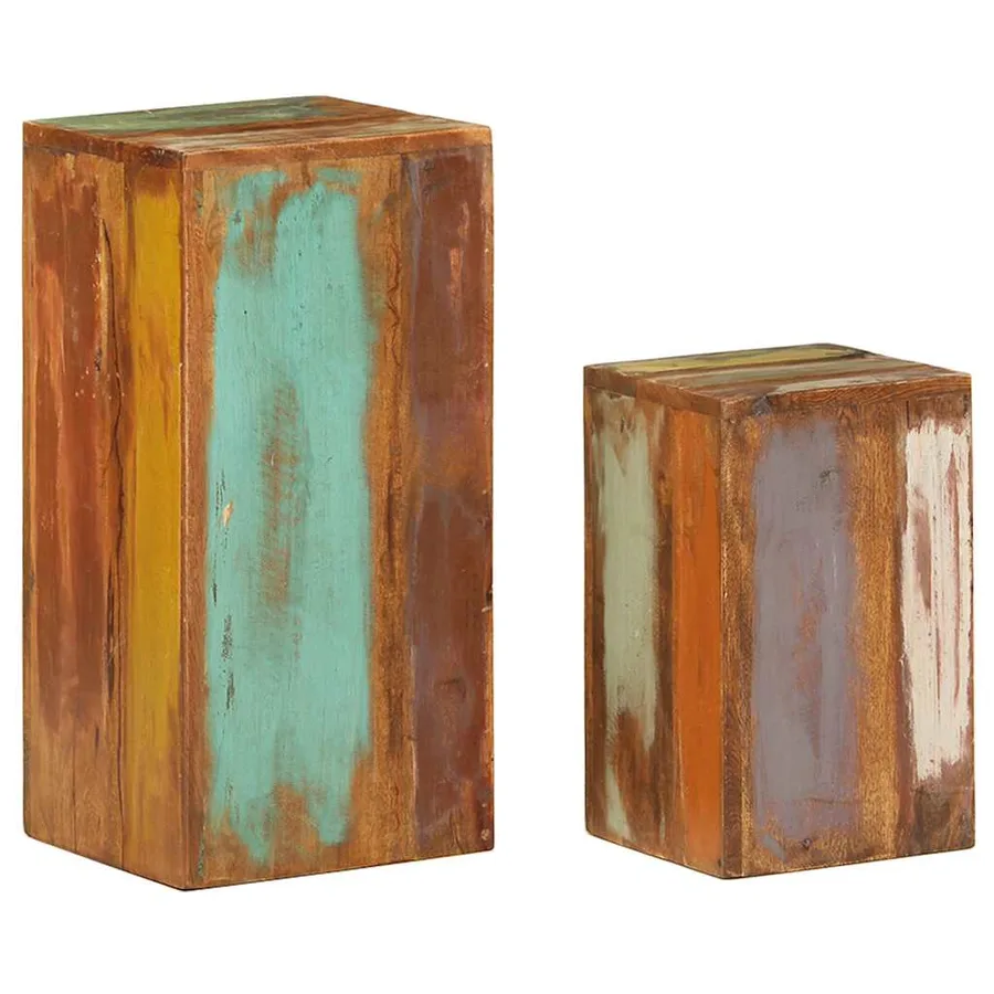 Supports pour plantes 2 pcs bois de récupération massif - 2