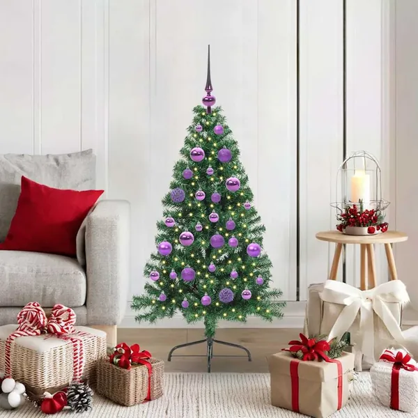 Sapin de Noël artificiel pré-éclairé Vert 120 cm PVC