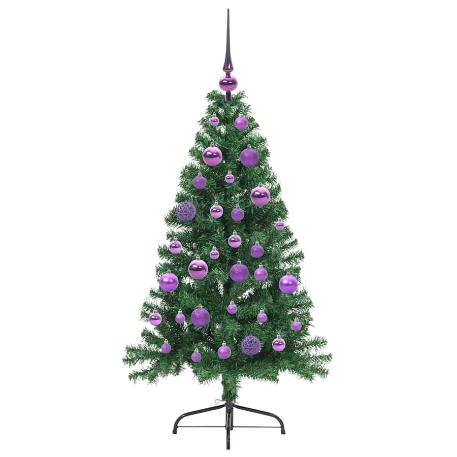 Sapin de Noël artificiel pré-éclairé Vert 120 cm PVC - 4