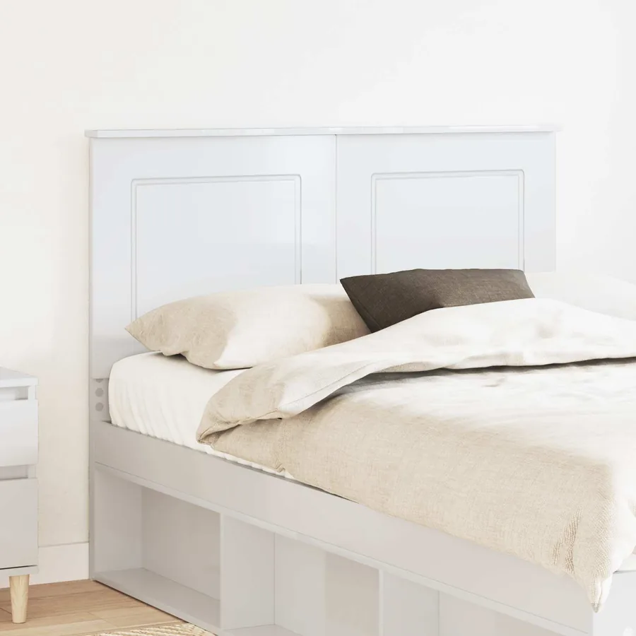 Tête de lit Blanc Brillant 100 cm Bois d’ingénierie
