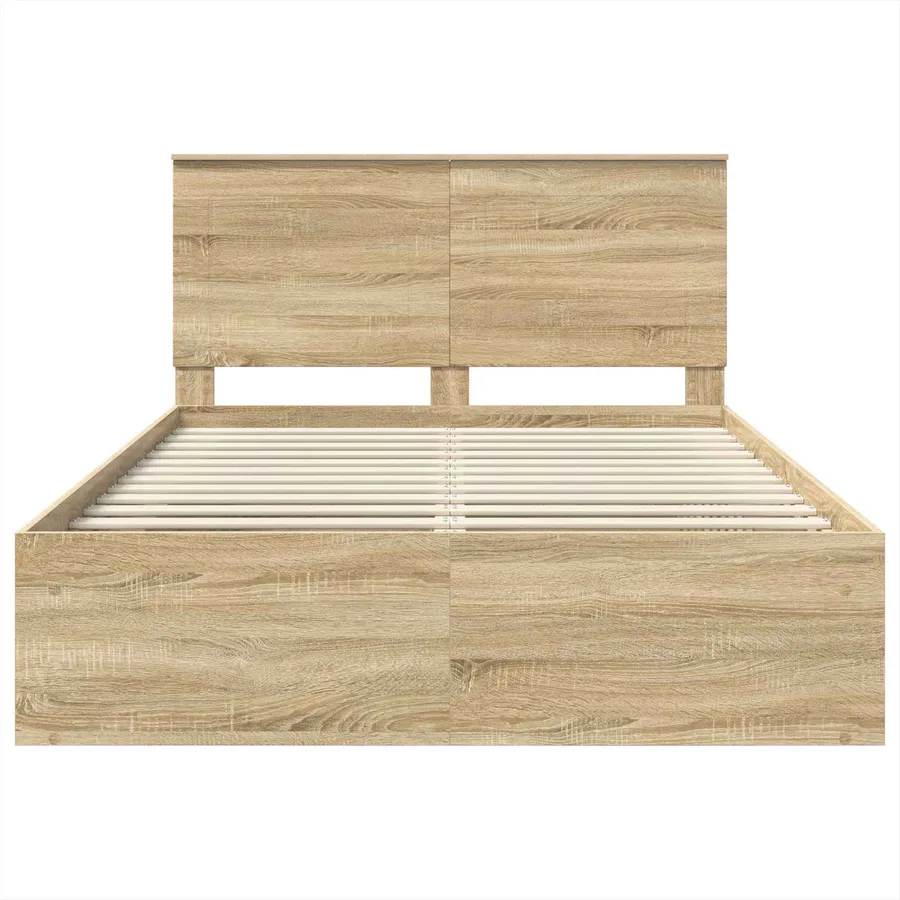 Cadre de lit Sonoma 140 x 190 cm Bois de pin massif - 7