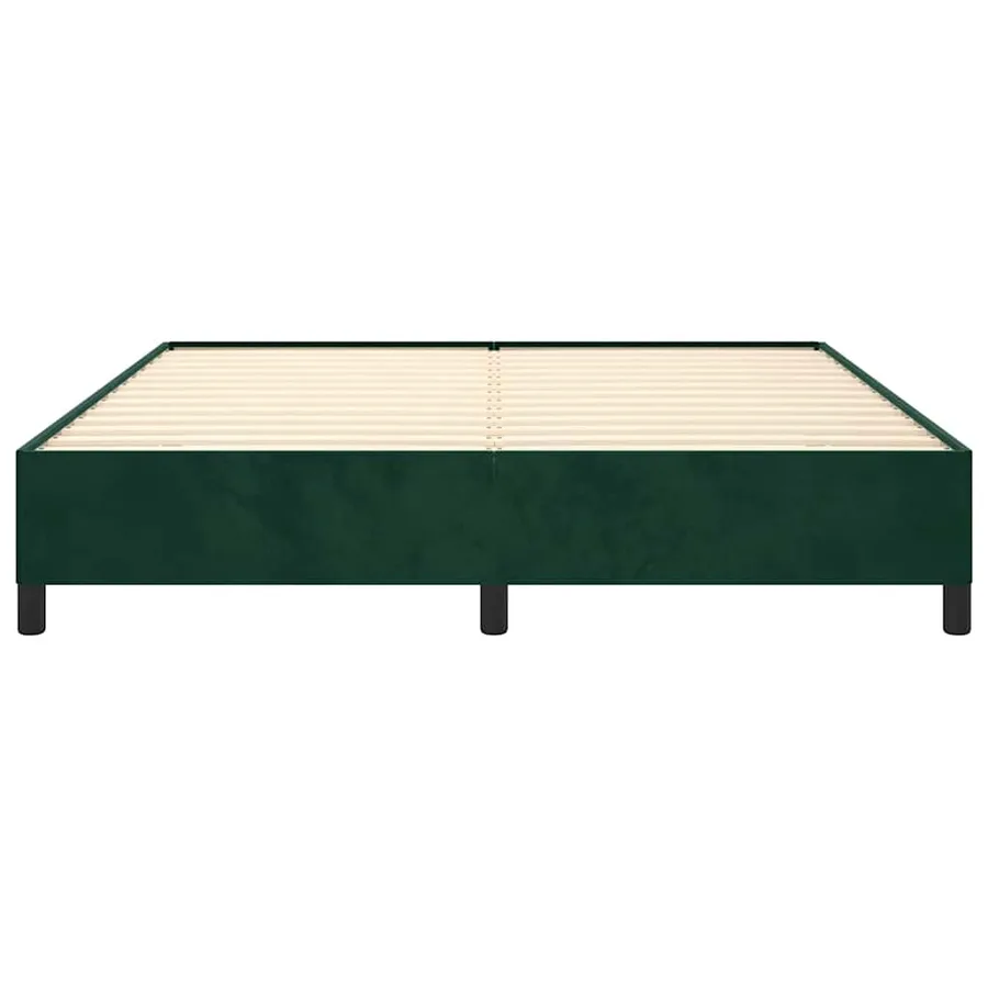 Cadre de lit sans matelas vert foncé 160x200 cm velours - 5