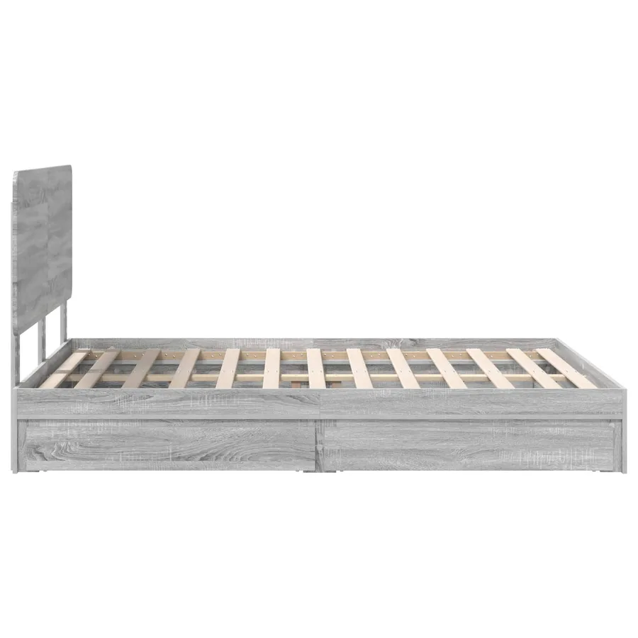 Lit de Rangement Gris Sonoma 140 x 200 cm Bois d'ingénierie - 9