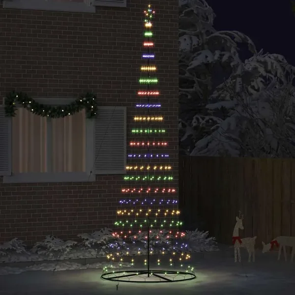 Arbre de Noël LED avec 455 LED Multicolore 399 cm Métal