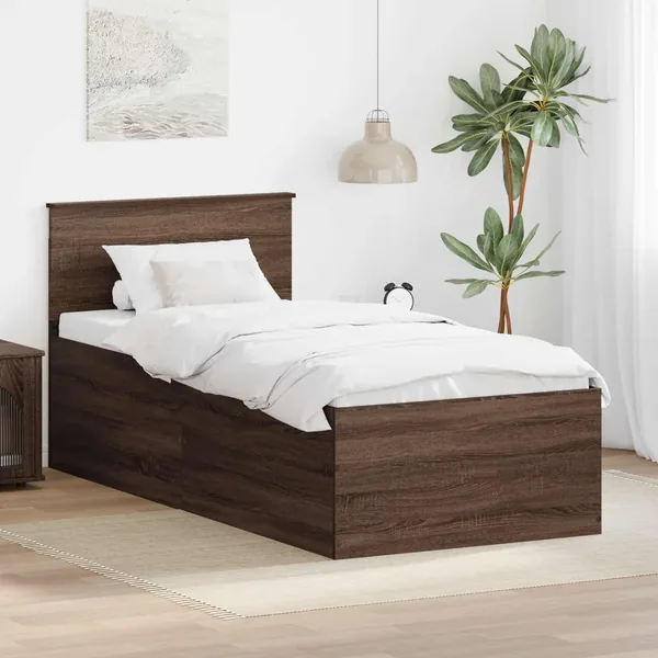 Cadre de lit Chêne brun 75 x 190 cm Bois d'ingénierie