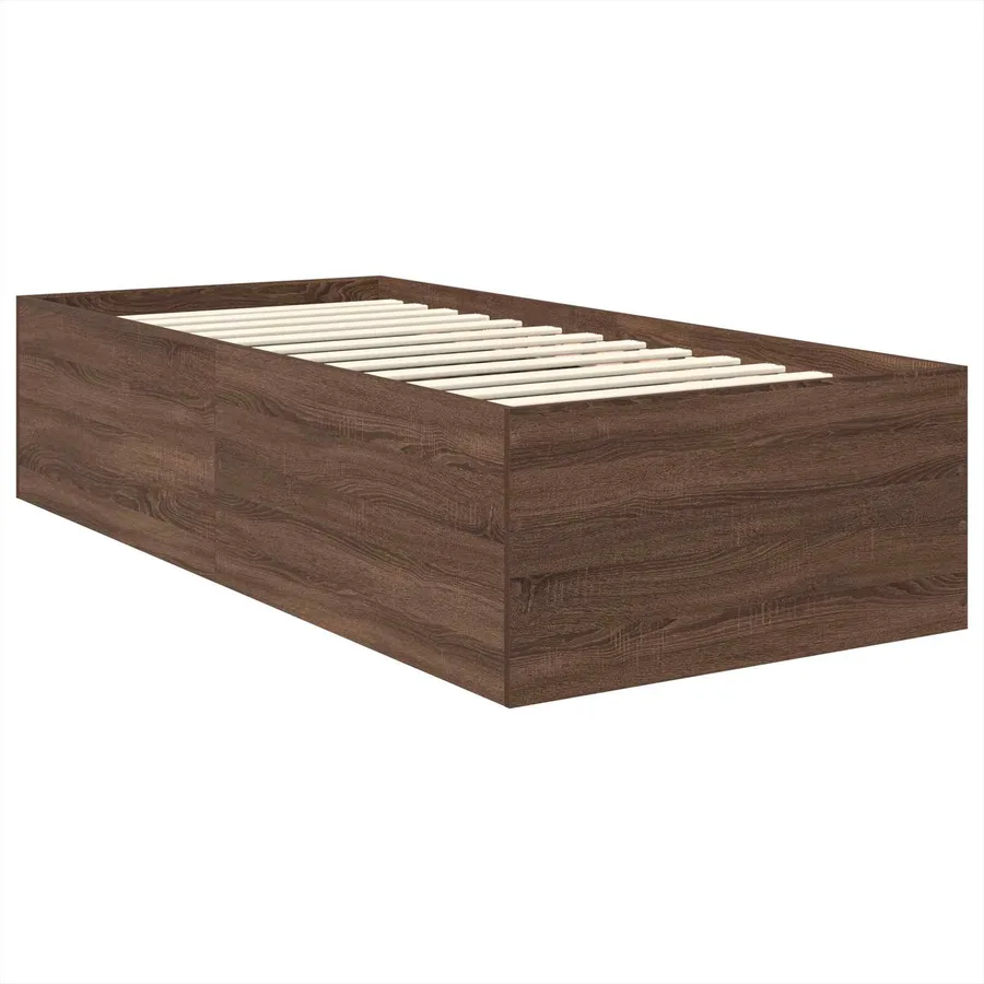 Cadre de lit Chêne brun 75 x 190 cm Bois d'ingénierie - 5
