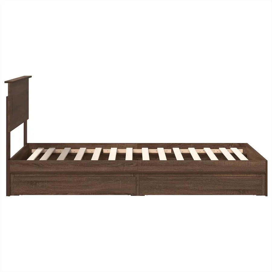 Lit de Rangement Chêne brun 75 x 190 cm Bois d'ingénierie - 9