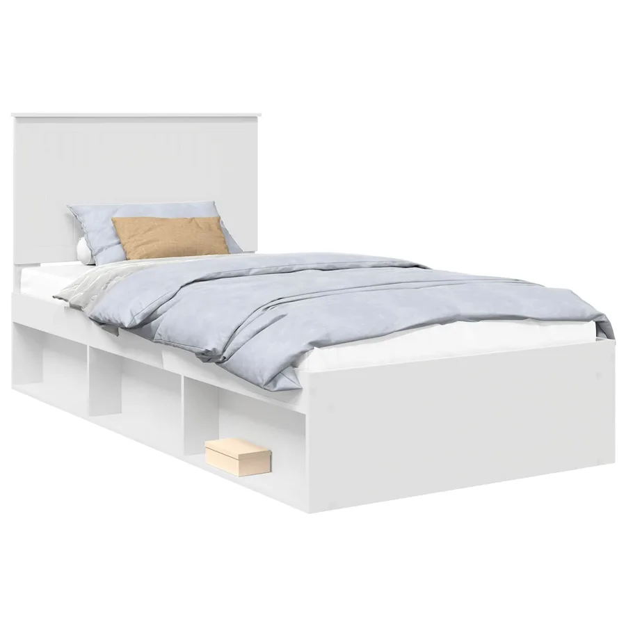 Cadre de lit Blanc 100 x 200 cm Bois de pin massif - 2