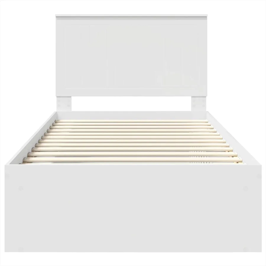 Cadre de lit Blanc 100 x 200 cm Bois de pin massif - 7