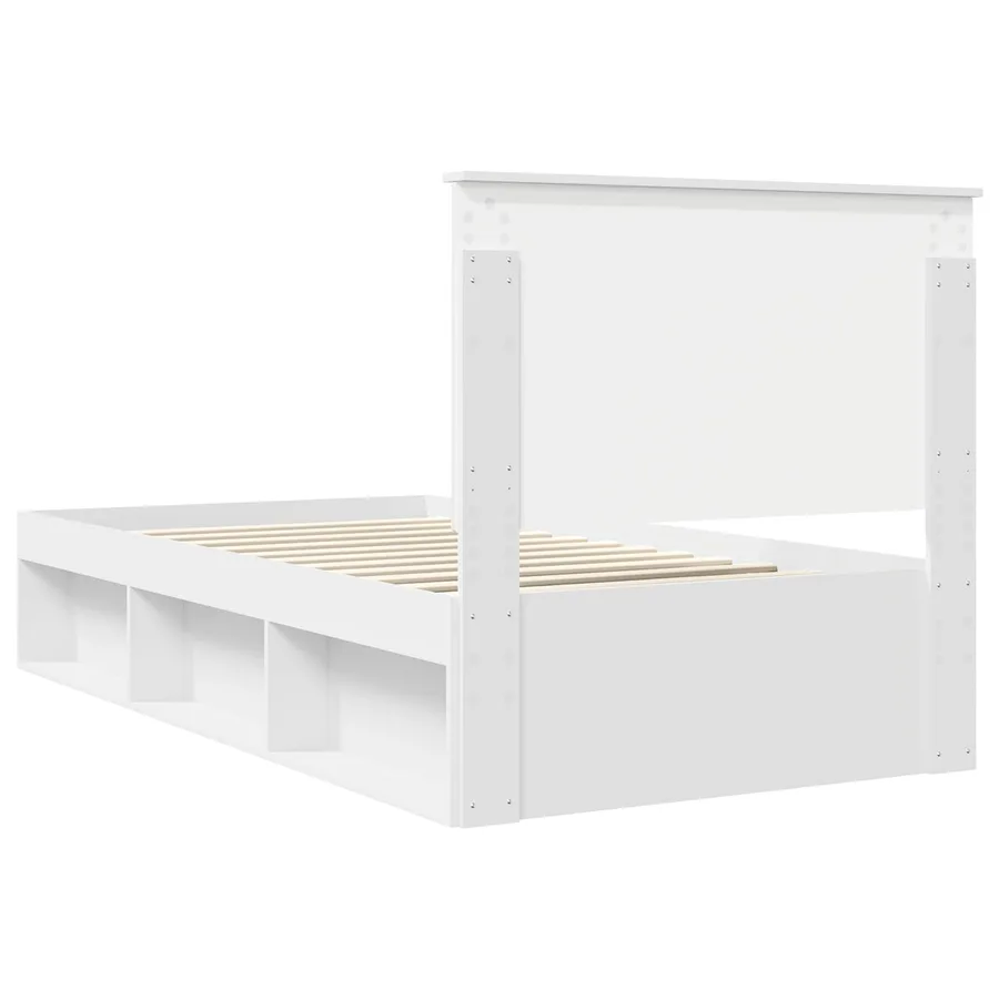 Cadre de lit Blanc 100 x 200 cm Bois de pin massif - 9