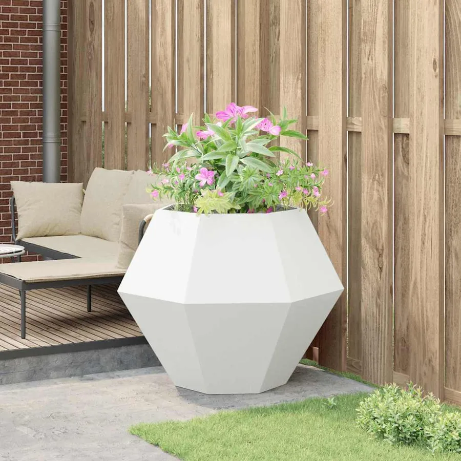 Jardinière Blanc 100 x 100 x 80 cm Acier - 4