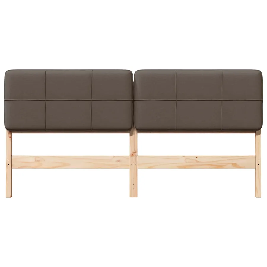 Tête de lit capitonnée Marron et Taupe 180 cm Pin massif - 4