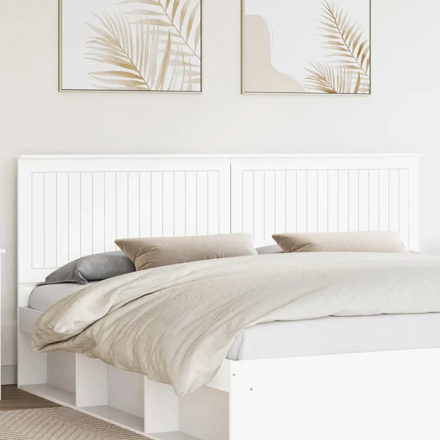 Tête de lit avec tête de lit Blanc 200 cm Bois d'ingénierie